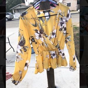 Cute Yellow Floral Top